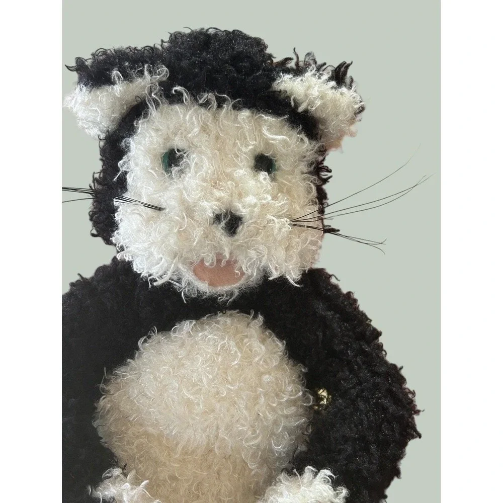 Vintage 2000's‎ Folkmanis Cartoon Cat #2554 Hand Puppet Sherpa Curly Hair Plush